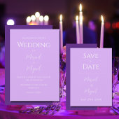 Paarse Lavendel Modern Elegant Eenvoudig Save The Date