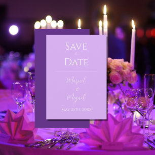 Paarse Lavendel Modern Elegant Eenvoudig Save The Date