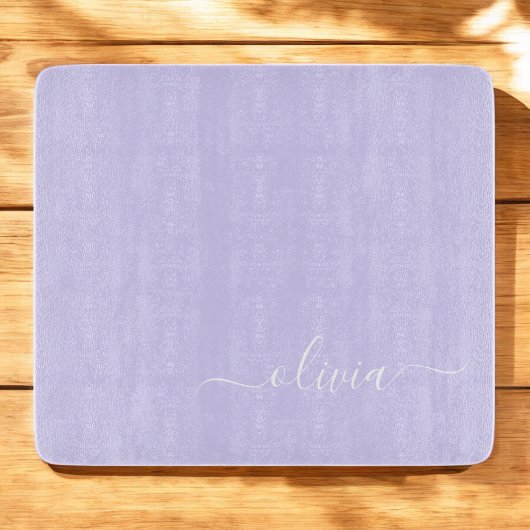 Paarse Lavendel Moderne Script Meisjesachtige Mono Snijplank