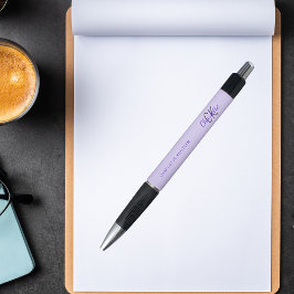 Paarse lavendel monogram naam script pen