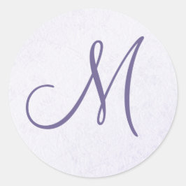 Paarse Lavendel Monogram Sticker