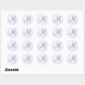 Paarse Lavendel Monogram Sticker (Vel)