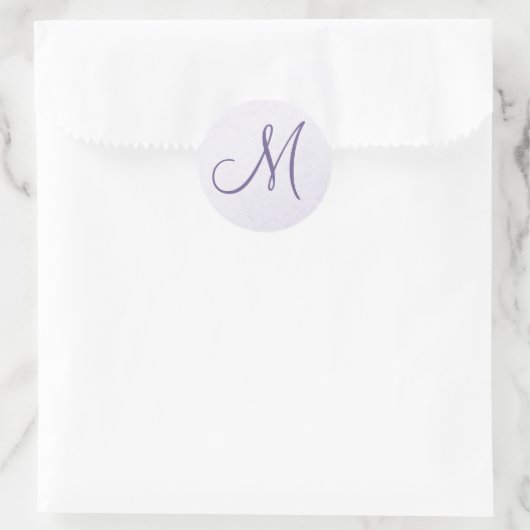 Paarse Lavendel Monogram Sticker (Tas)