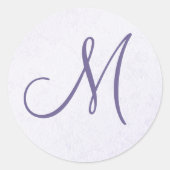 Paarse Lavendel Monogram Sticker (Voorkant)