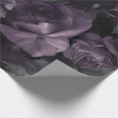 Paarse Lavendel Moody Rozen Floral Gothic Cadeaupapier (Hoek)