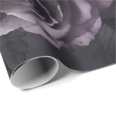 Paarse Lavendel Moody Rozen Floral Gothic Cadeaupapier (Rol Hoek)