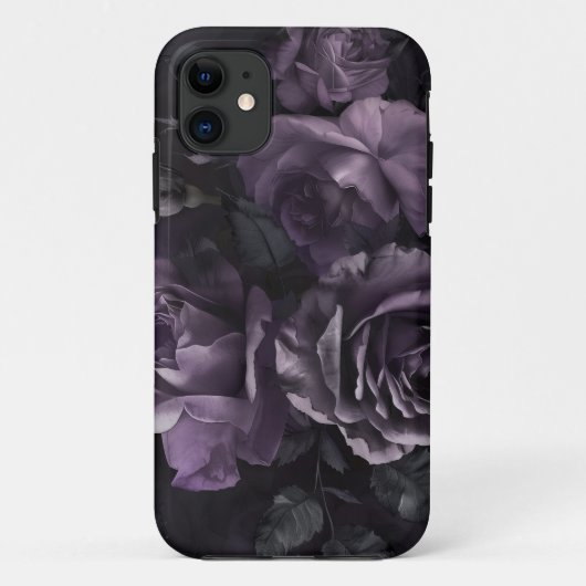 Paarse Lavendel Moody Rozen Floral Gothic Case-Mate iPhone Case (Achterkant)