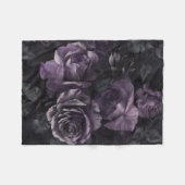 Paarse Lavendel Moody Rozen Floral Gothic Fleece Deken (Voorkant (Horizontaal))