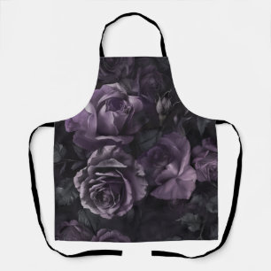Paarse Lavendel Moody Rozen Floral Gothic Schort
