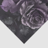 Paarse Lavendel Moody Rozen Floral Gothic Tissuepapier (Detail)