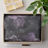 Paarse Lavendel Moody Rozen Floral Gothic Tissuepapier (Geschenk)