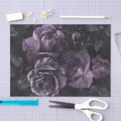 Paarse Lavendel Moody Rozen Floral Gothic Tissuepapier (Craft)