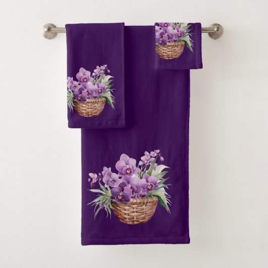 Paarse lavendel orchidee handdoek set (Insitu)