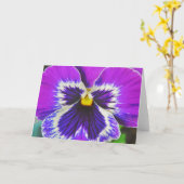 Paarse Lavendel Pansy Flower Art Note Kaart (Gele Bloem)