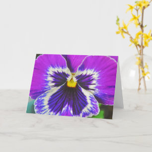 Paarse Lavendel Pansy Flower Art Note Kaart