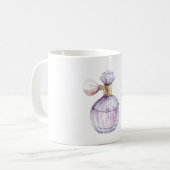 Paarse lavendel parfumfles koffiemok (Voorkant links)