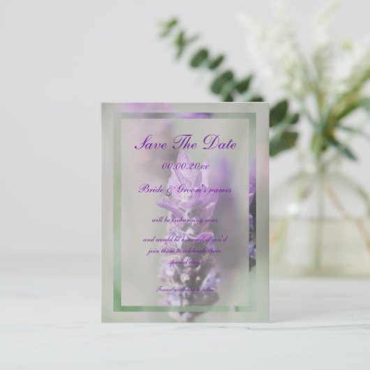 Paarse lavendel | Personaliseren Aankondigingskaart (Staand voorkant)