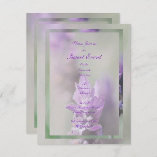 Paarse lavendel | Personaliseren Kaart (Voorkant / Achterkant)