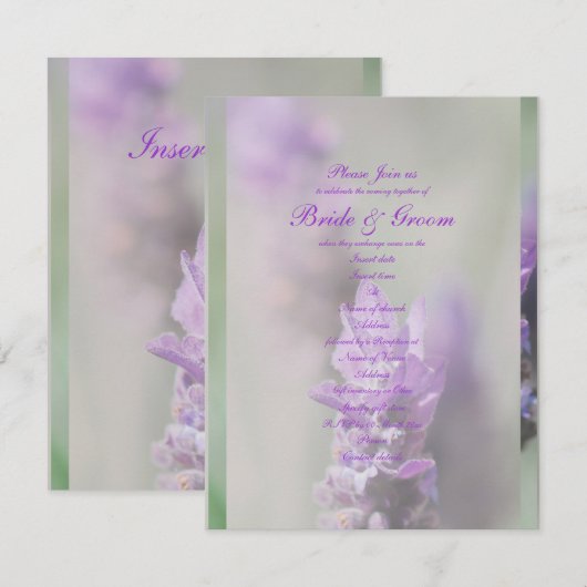 Paarse lavendel | Personaliseren Kaart (Voorkant / Achterkant)