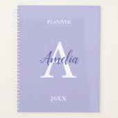 Paarse Lavendel Persoonlijke Monogram Planner (Voorkant)