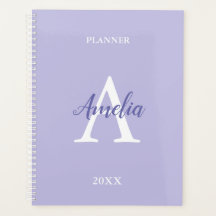 Paarse Lavendel Persoonlijke Monogram Planner