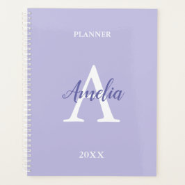 Paarse Lavendel Persoonlijke Monogram Planner