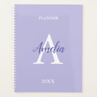 Paarse Lavendel Persoonlijke Monogram Planner