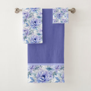 Paarse Lavendel Pioenenhanddoekset Bad Handdoek