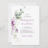 Paarse Lavendel Plant & Groene Achtergrond Wedding Kaart (Voorkant)