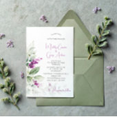 Paarse Lavendel Plant & Groene Achtergrond Wedding Kaart
