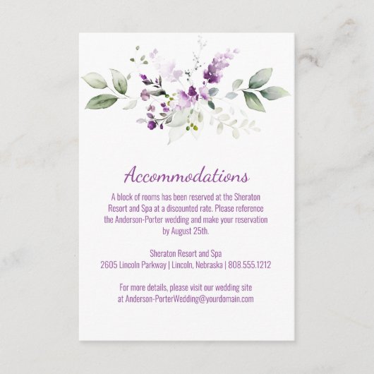 Paarse Lavendel Plant & Paarse Behuizing Kaart (Voorkant)