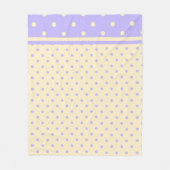 Paarse lavendel poka dots en gele vlooienbleke fleece deken (Voorkant)