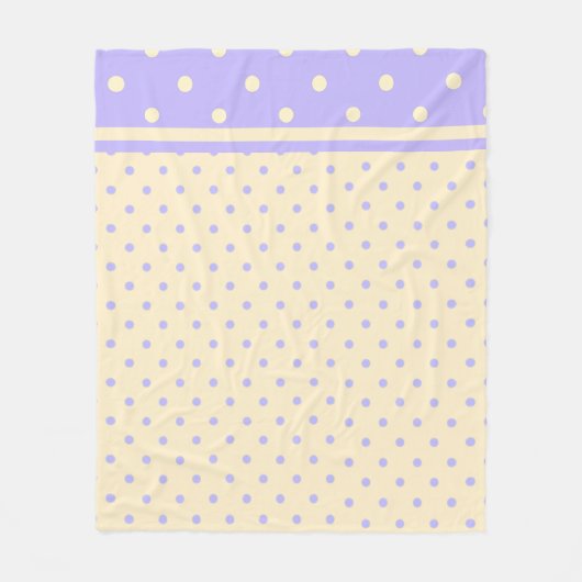 Paarse lavendel poka dots en gele vlooienbleke fleece deken (Voorkant)
