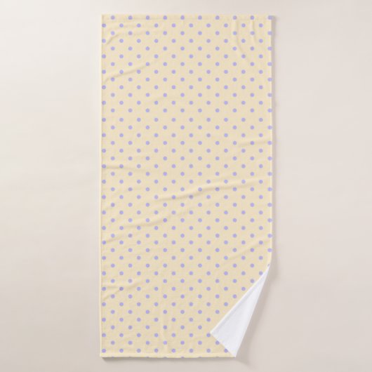 Paarse lavendel poka-stippen en geel badhanddoek (Badhanddoek)