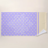 Paarse lavendel-polka-stippen en een geel strand h strandlaken (Voorkant)