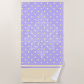 Paarse lavendel-polka-stippen en een geel strand h strandlaken (Voorkant)