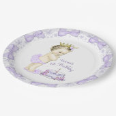 Paarse Lavendel Prinses 1e Verjaardagsfeest Papieren Bordje (Gekanteld)