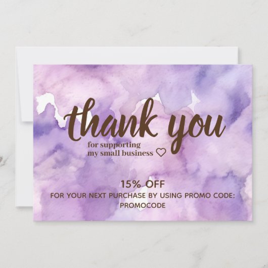 Paarse Lavendel Professional Dank u kaart (Voorkant)