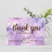 Paarse Lavendel Professional Dank u kaart (Staand voorkant)