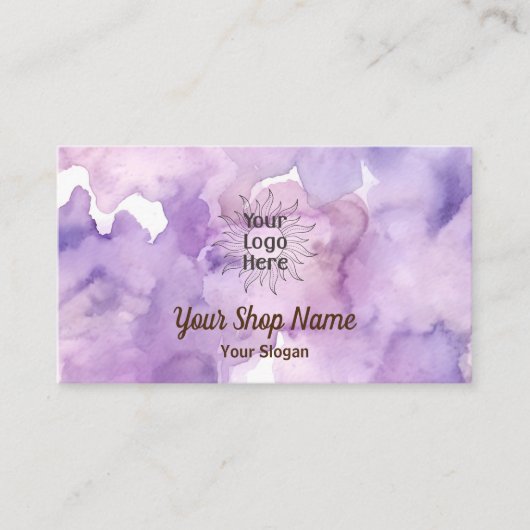 Paarse Lavendel Professioneel Visitekaartje (Voorkant)
