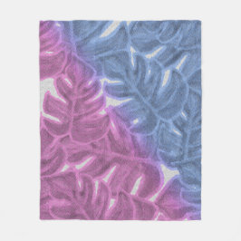 Paarse lavendel roze blauw Tropisch Palm Fleece Deken