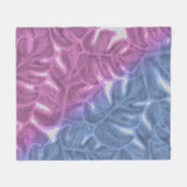 Paarse lavendel roze blauw Tropisch Palm Fleece Deken (Voorkant (Horizontaal))
