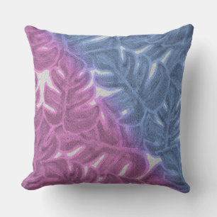 Paarse lavendel roze blauw Tropisch Palm Kussen