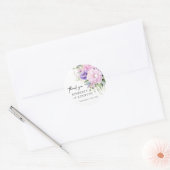 Paarse Lavendel Roze Bloemen Dank u Bruiloft Ronde Sticker (Envelop)