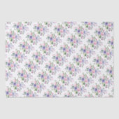 Paarse lavendel roze bloemige bruiloft tissuepapier (Voorkant)