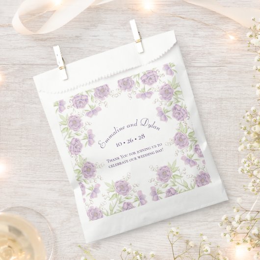 Paarse Lavendel Roze Bruiloft Bedankzakje (Geknipt)