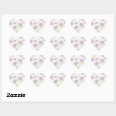 Paarse Lavendel Roze Bruiloft Hart Sticker (Vel)