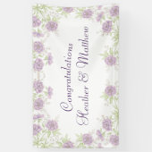 Paarse Lavendel Roze Bruiloft Spandoek (Verticaal)