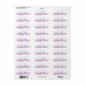 Paarse Lavendel Rozen Bruiloft Retour Adres Label (Full Sheet)