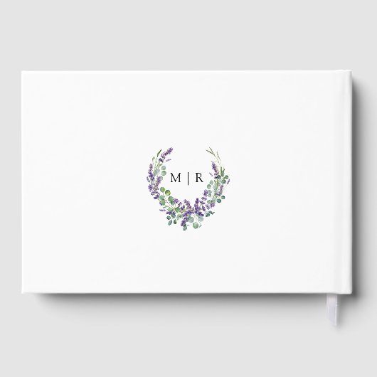 Paarse Lavendel Rustieke Bloemen Trouwen Gastboek Gastenboek (Achterkant)